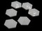 6 30mm Two Hole White Acrylic Double Drilled Plastic Hexagon Open Back Beads